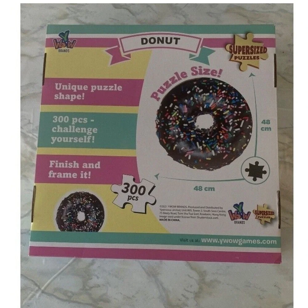 Donut Puzzle 300 Pieces Supersized‎ Unique Shape Challenge New!